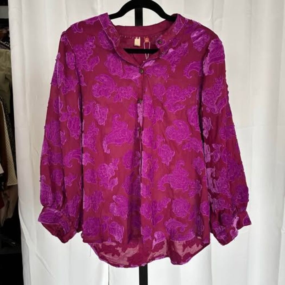 Anthropologie Pilcro Velvet Blouse